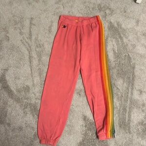 Pink aviator Nation 5 stripe sweatpants!